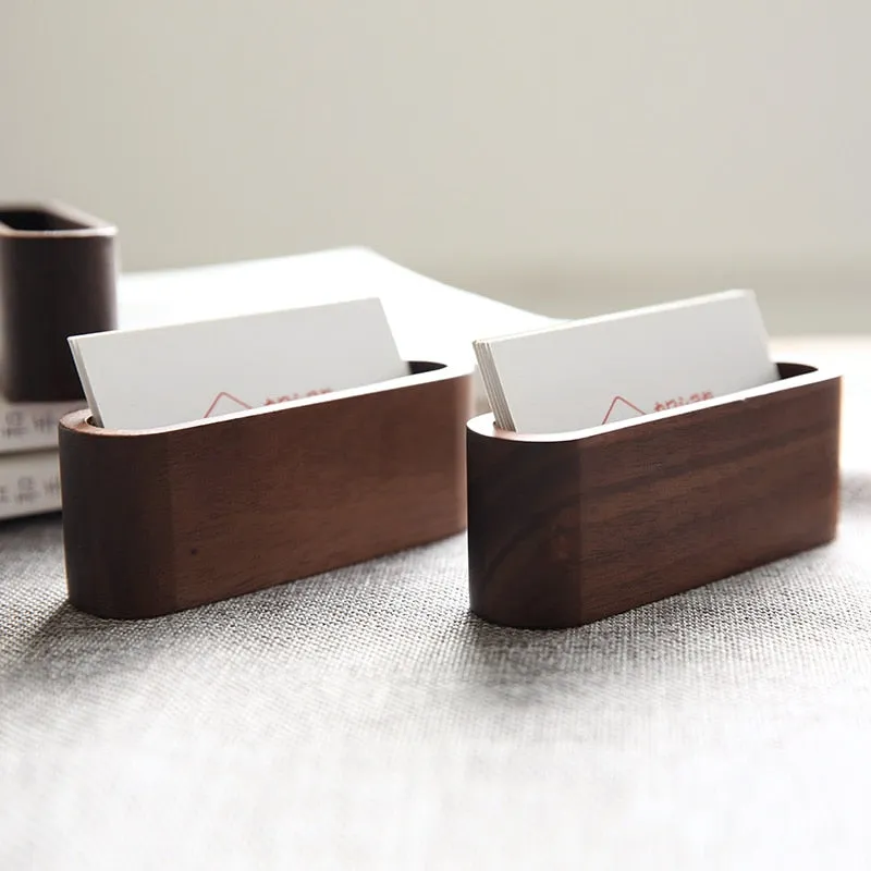 Wooden Office Card Holder